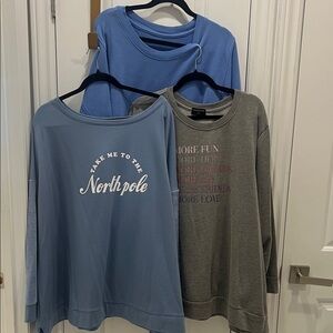 Lane Bryant Blue and Gray Sweatshirts